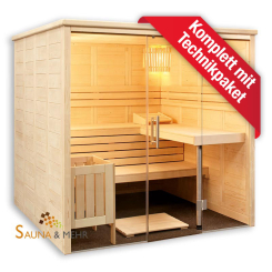 Domo by Sentiotec - Alaska View Massivholzsauna m.Glasfront 208 x 206 cm - Gerade 