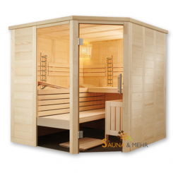 ALASKA Infra+ Prestige Massivholz Saunakabine Mod. Eck 204x204 - Fenster links 