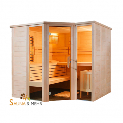 ARKTIS Infra+ Massivholz Saunakabine 232 x 204 cm mit IR-System - Rechts 