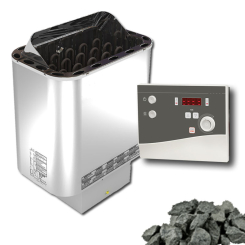 Technik-Set | Finnischer Saunaofen 6 kW + Steuerung Finncontrol K4 - incl. Saunasteine 