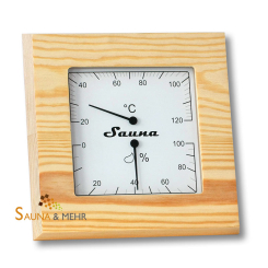 Sauna Thermo-/Hygrometer "Wave" - Gehäuse Nadelholz 