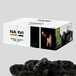 Schwarze Vulkanit Saunasteine Größe I  5-10 cm VPE 20 kg. 