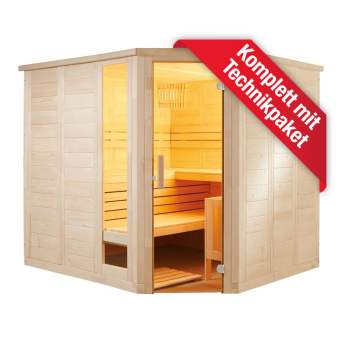 Domo by Sentiotec - Komfort Corner-Large Massivholzsauna 234 x 206 x 204 cm - Eck 