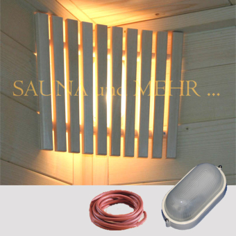 Sauna Innenbeleuchtung  - Set "Komfort" für Eckmontage 