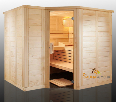 POLARIS Massivholz Saunakabine Large 232x204 - links 